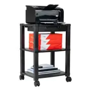 Mind Reader 3-Shelf Printer Cart, Stand with Wheels, Drawer, Cord Management,
