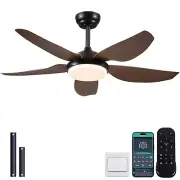 46 Inch Ceiling Fans with Lights and Remote/APP Control,Modern Downrods Flush...