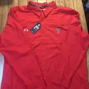 Texas Tech Raiders Heat Gear Under Armour Long Sleeve Button Up 3xl Loose Fit