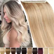 Balayage 100% Human Hair Extensions Clip in One Piece Russian 3/4 Full Head AU