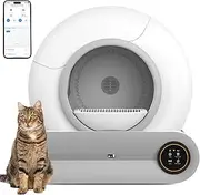 Advwin Self-Cleaning Cat Litter Box, Automatic Cat Litter Box 65L+9L Large Capacity for Multi Cats, APP Control, Odor Removal & Safety Protection Litter Box with Garbage Bags