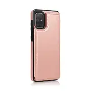 Samsung Galaxy A71 5G Compatible Case Cover With Leather Wallet - Rose Gold