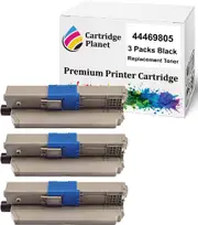 3 Pack Black Compatible Toner Cartridge for OKI 44469805 (3,500 Pages) for OKI C310 C310dn C330 C330dn C331dn MC361 MC361dn MC362dn MC362dnw MC362w