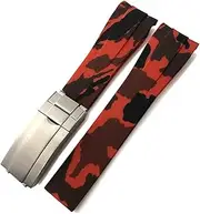 [BANDKIT] Rubber Silicone Watchband 20mm 21mm For Rolex Submariner GMT Daytona Explorer Green Watch Strap