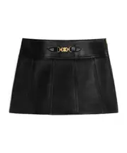 gourmette mini skirt in soft lambskin FR36 black