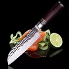 Santoku Knife 67 Layers Damascus Steel VG10 Core Wood Handle Chef Hammered Cut L