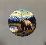 Grizzly Bear Glacier Bay National Park Art Wall Hanging Wall Clock Time Piece