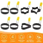 4Pcs Pancake Rings Stainless Steel Egg Ring Set Nonstick Fried Egg Rings veUgv