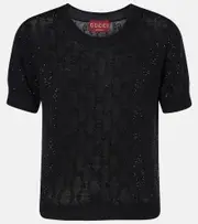[Gucci] Gucci GG Crystal wool top AU 14 black