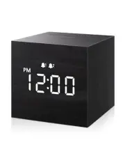JALL Digital Alarm Clock, with Wooden Electronic LED Time Display, Dual Alarm...