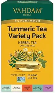 Vahdam Tumeric Sampler Pack Tea Bags 18 Pack