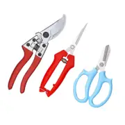 Catzon 3 PCS Garden Professional Steel Pruning Shears Set Bypass Pruning Hand Tools Scissors Kit