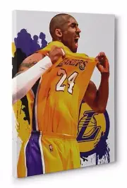 Kobe Bryant Lakers Framed Canvas Wall Art (Ready To Hang)