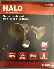 HALO MOTION ACTIVATED TWIN HEAD FLOOD LIGHT OUTDOOR SECURITY BRONZE COLOR