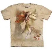 Fairy Meadow Magical Wings Butterfly Spirit Fantasy Beige Mountain T-Shirt S