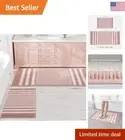 Soft & Absorbent Chenille Bath Mat Set - Non Slip - Machine Washable - 2 Piece