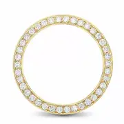 Mens 3CT Bead Set Diamond Bezel 18KY For Rolex Submariner, GMT Master 2, Yacht