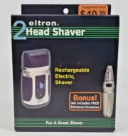 Eltron 2 Head Compact Shaver Rechargeable Electric EL5106 with Bonus Groomer New