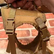 Military Style Cat Walking Harness, Chest Rig, Plate Carrier, Kit, Khaki, Small