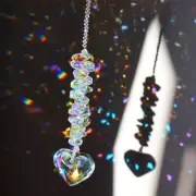 Crystal Suncatcher Prism Heart Pendant Rainbow Maker Window Hanging Ornament DIY