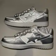 NEW A Bathing Ape Sk8 Sta #4 White Silver Size 9.5