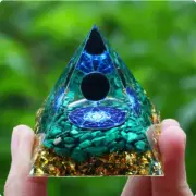 Crystals Stone Orgone Pyramid Energy Generator Natural Amethyst Peridot W