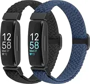 WolliLe Braided Band Compatible with Fitbit Inspire 3/Fitbit Inspire 2/ Inspire/Inspire HR/Fitbit ace 2/Fitbit ace 3, Soft Nylon Sport Wristband Replacement Straps For Women Men