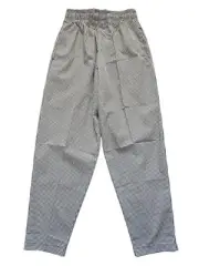 Chef Works Drawstring Pants Pockets Black White Check Sz Medium NEW with TAG