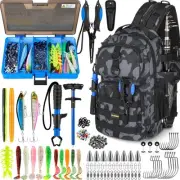 Fishing Backpack with Tackle Boxes, Waterproof Fishing Sling Tackle Bag for F...