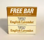 3 Bars Yardley of London English Lavender Fragranced Soap NOS