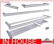 Double towel rail 600mm robe hooks single bathroom accessories paper holder shel
