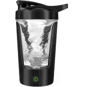 Portable Electric Protein Shaker Bottle 450ML Self-Mixing Blender Cup Black