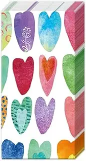 IHR Bulk 4-Ply Pocket Tissues, 15-Count, Rainbow Hearts