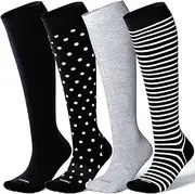 [LEVSOX] Bamboo Compression Socks for Women&Men 20-30 mmHg Knee High Cute Support Socks for Nurses, Pregnant Women, Travel