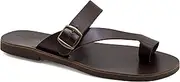 [EMMANUELA handcrafted for you] Emmanuela Greek Leather Ring Toe Sandals for Men, Quality Handmade Men's Sandals with adjustable Buckle Strap, Mens Strappy Summer Shoes