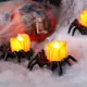 萬圣節南瓜燈氣氛布置裝飾道具LED電子蠟燭燈發光蜘蛛小夜燈擺件