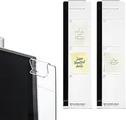 uxcell Monitor Memo Board, Transparent, Black Right with Phone Holder Self-Adhesive Sticky Note Holder Side Note Attachment Computer Accessories for Home Office Computer, 2 Pcs
