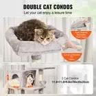 160cm Cat Tree Tower with 2 Condos Scratching Post Light Grey Plush Furniture