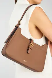 Oroton Brown Shoulder Bag Dylan Baguette | NWT | RRP $349