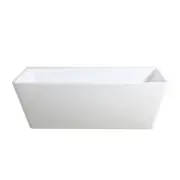 AVIS 1575mm 1700mm Back To Wall Square Rectangular Freestanding Acrylic Bath Tub