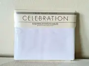 Vintage CELEBRATION Luxury 180 Percale White Twin Flat Sheet Mervyn's NEW