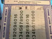 O Scale MICROSCALE DECAL 48-451 Reading Cabooses Green &Yellow Scheme, 1965-1976