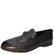 Kenneth Cole New York Mens Nolan Bit Slip on Leather Loafer Dark Grey Black 7...