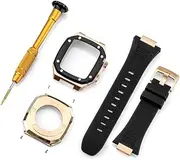 [HAZELS] Latest Stainless Steel Modification kit Bezel for Apple Watch Band 7 44mm 41mm 45mm Noble Metal for iWatch Series 8 7 6 5 4 SE (Color : Z, Size : 45MM)