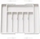 Tongke Cutlery Drawer Organiser - Adjustable Silverware Tray for Kitchen Stor...