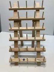 June Tailor Wooden 30 Spool Folding Thread Rack Storage Holder Unused