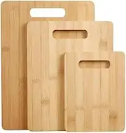 fandcy 3pcs Set Bamboo Chopping Board Kitchen Serving Cutting Board Wooden Platter BPA Free Perfect for Any Kitchen. Cut Meat, Veggies- Anti-Bacterial and Sustainable (1)