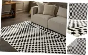 , Washable 2x10 Runner Rug, Checkered Black/White Hallway Rug