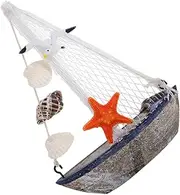 WOONEKY Seashells-Inspired Sailing Ship Model Ocean Decor Item for Nautical Home Style