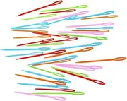 PHENOFICE Plastic Needles for Sewing 100pcs Large Holes Weaving Sewing Needles Safe for Kids and Adults (7cm Random)